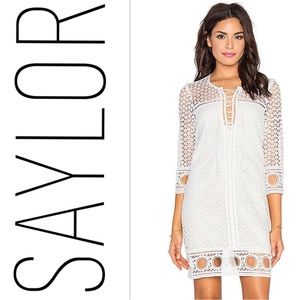 SAYLOR x REVOLVE Alexia Lace Up Tunic Dress In White XS 0 2